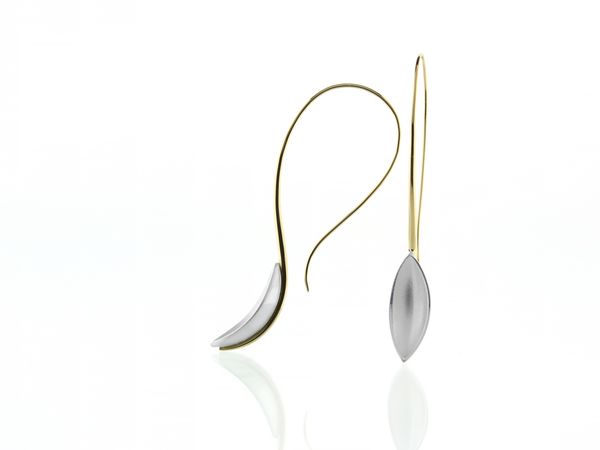 Nicola Bannerman Seed pod long gold hook earrings