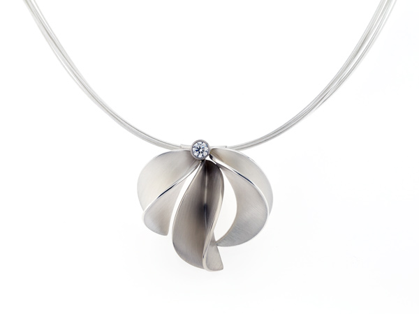 Nicola Bannerman white diamond leafbud necklace