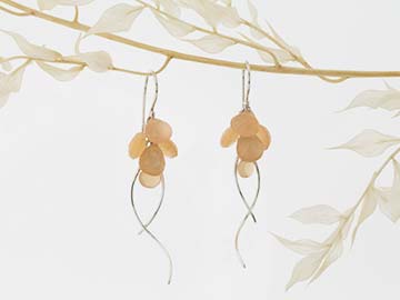 nicola bannerman Apricot moonstone jellyfish earrings