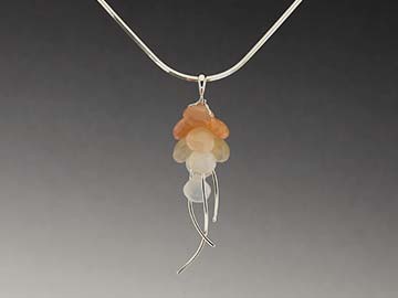 nicola bannerman Apricot moonstone jellyfish pendant